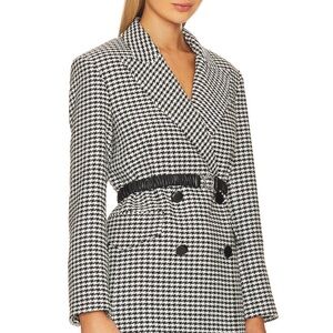 Veronica Beard Hutchinson Dickey Jacket In Black and White Houndstooth size XS